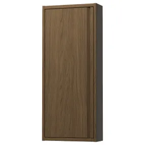IKEA ÄNGSJÖN ЭНГШЁН, навесной шкаф с дверцей, коричневая имитация дуб, 40x15x95 см 405.350.76 фото