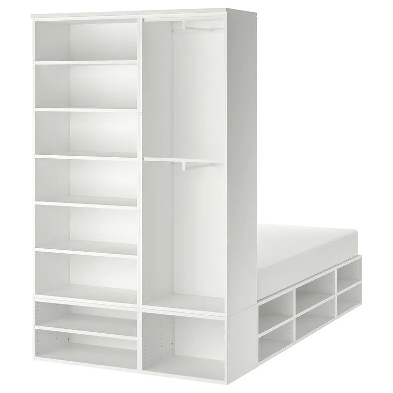 IKEA PLATSA ПЛАТСА, каркас кровати с ящиками, белый, 140x244x223 см 393.365.39 фото №1