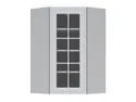 BRW Верхний кухонный шкаф Верди 60 см правый угол с дисплеем светло-серый матовый, греноловый серый/светло-серый матовый FL_GNWU_60/95_PV-SZG/JSZM фото thumb №1