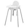 IKEA ANTILOP АНТИЛОП, высокий стульчик со столешн, белый / серебристый 290.672.93 фото