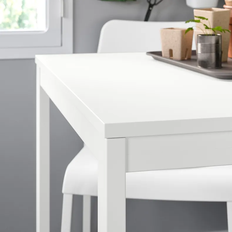 IKEA VANGSTA ВАНГСТА / TEODORES ТЕОДОРЕС, стол и 4 стула, белый / белый, 120 / 180 см 592.211.89 фото №3