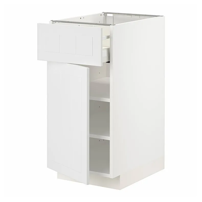 IKEA METOD МЕТОД / MAXIMERA МАКСІМЕРА, підлогова шафа з шухлядами та дверц, білий / стенсундський білий, 40x60 см 894.543.56 фото №1