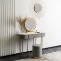 Туалетний столик з пуфом MEBEL ELITE ASHLEY, сірий / золотий фото thumb №2