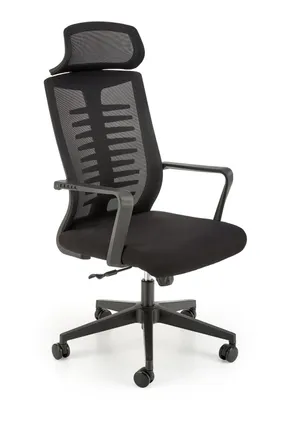 Крісло комп'ютерне офісне обертове HALMAR FABIO, чорний фото