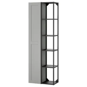 IKEA ENHET ЕНХЕТ, шафа, антрацитовий / сірий каркас, 60x32x180 см 695.479.98 фото
