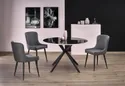 Стол кухонный круглый HALMAR AVELAR 120x120 см, столешница - черная/белая, ножки - черные фото thumb №2
