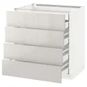 IKEA METOD МЕТОД / MAXIMERA МАКСІМЕРА, підлог шаф / 4 фр пан / 2 низ / 3 сер шух, білий / Ringhult світло-сірий, 80x60 см 291.417.40 фото thumb №1