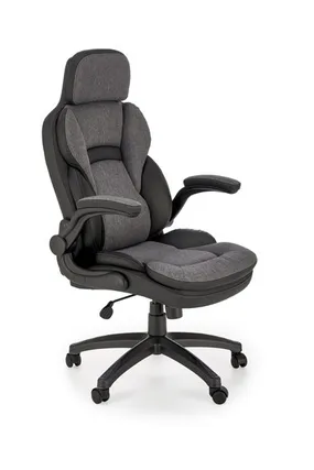 Крісло комп'ютерне офісне обертове HALMAR VALERIO чорний / сірий фото