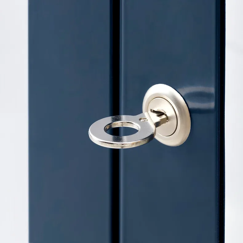IKEA FABRIKÖR ФАБРІКЕР, шафа зі скляними дверцятами, чорно-синій, 81x113 см 003.631.71 фото №8