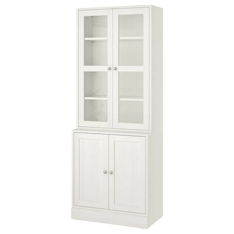 IKEA HAVSTA ХАВСТА, комбинацияация для хранения с сткл двр, белый, 81x47x212 см фото №1