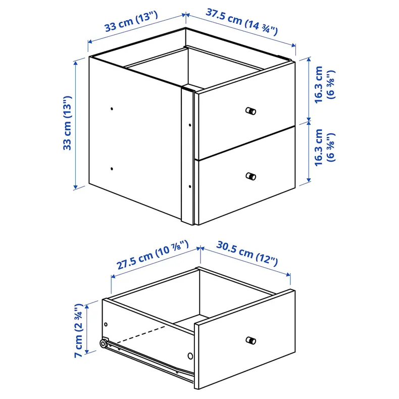 IKEA KALLAX КАЛЛАКС, стелаж, 10 вставок, імітація білого мореного дуба, 182x182 см фото №6