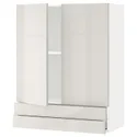 IKEA METOD МЕТОД / MAXIMERA МАКСІМЕРА, навісна шафа, 2 дверцят / 2 шухляди, білий / Ringhult світло-сірий, 80x100 см 494.675.01 фото thumb №1