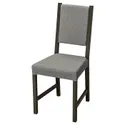 IKEA STEFAN СТЕФАН, стілець, коричнево-чорний / КНІСА сірий / бежевий 805.120.87 фото thumb №1