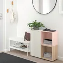 IKEA EKET ЭКЕТ, комбинация шкафов с ножками, белый / бледно-розовый / дуб, окрашенный в белый цвет, 70x35x72 см 394.944.73 фото thumb №2
