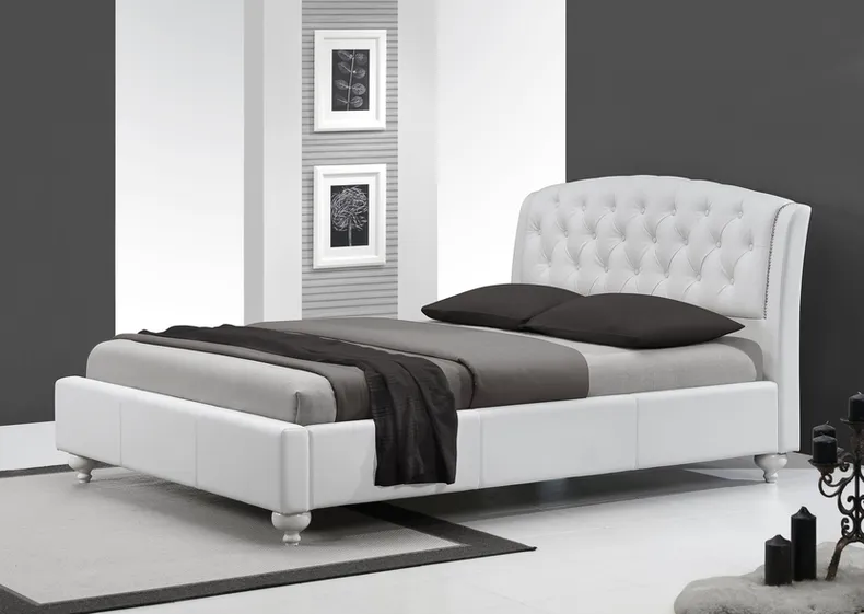 Кровать двуспальная HALMAR SOFIA 160x200 см белая фото №2