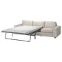 IKEA VIMLE ВИМЛЕ, 3-местный диван-кровать, с широкими подлокотниками / бежевый с пунцовым оттенком 795.452.15 фото