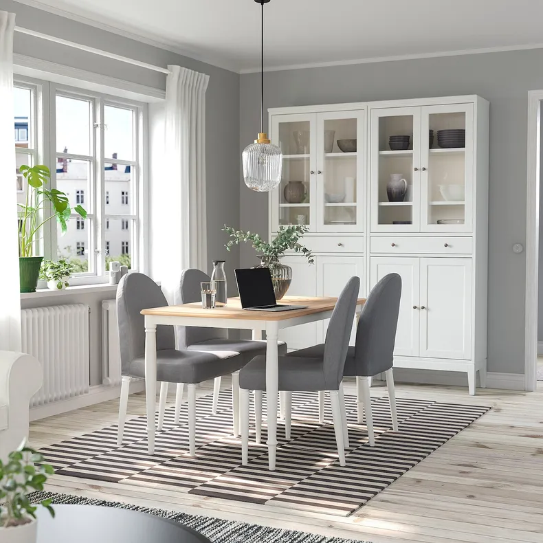IKEA DANDERYD ДАНДЭРЮД / DANDERYD ДАНДЭРЮД, стол и 4 стула, okl дуб белый / виссл серый, 130x80 см 894.839.43 фото №2