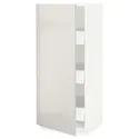 IKEA METOD МЕТОД / MAXIMERA МАКСИМЕРА, высокий шкаф с ящиками, белый / светло-серый, 60x60x140 см 393.617.60 фото thumb №1