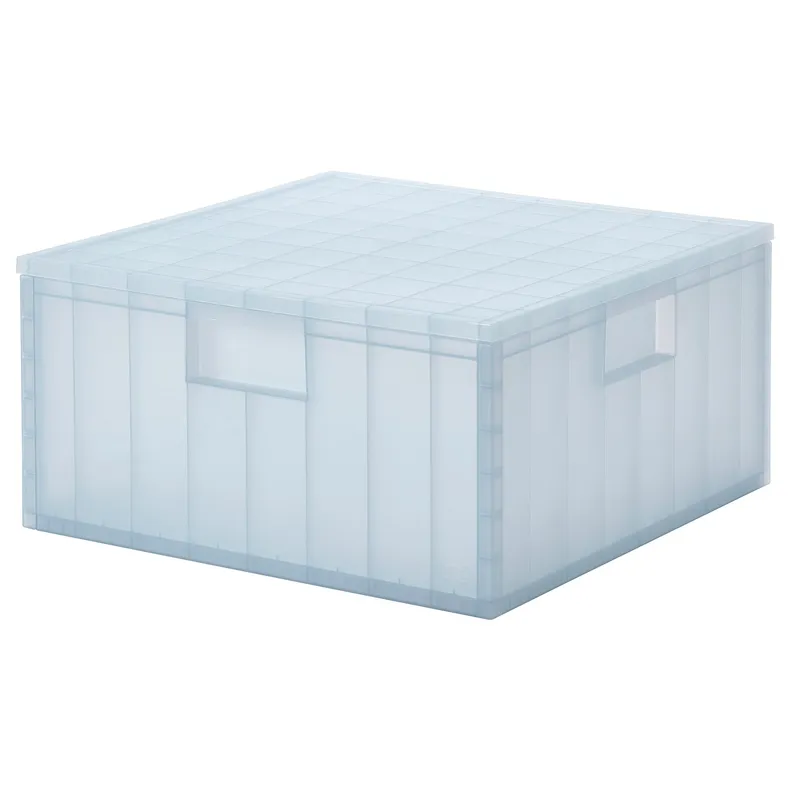 IKEA PANSARTAX ПАНСАРТАКС, коробка для зберігання з кришкою, прозорий сіро-блакитний, 33x33x16.5 см 005.254.04 фото №1