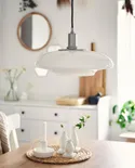 IKEA TÄLLBYN ТЭЛЛЬБЮН, подвесной светильник, никель / опаловое белое стекло, 40 см 404.402.38 фото thumb №2