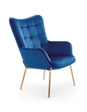 Крісло для дому HALMAR CASTEL 2 золотий/темно-синій фото thumb №1