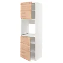 IKEA METOD МЕТОД, висока шафа для дух, 2 дверцят / пол, білий / Voxtorp імітація. дуб, 60x60x200 см 194.600.92 фото thumb №1