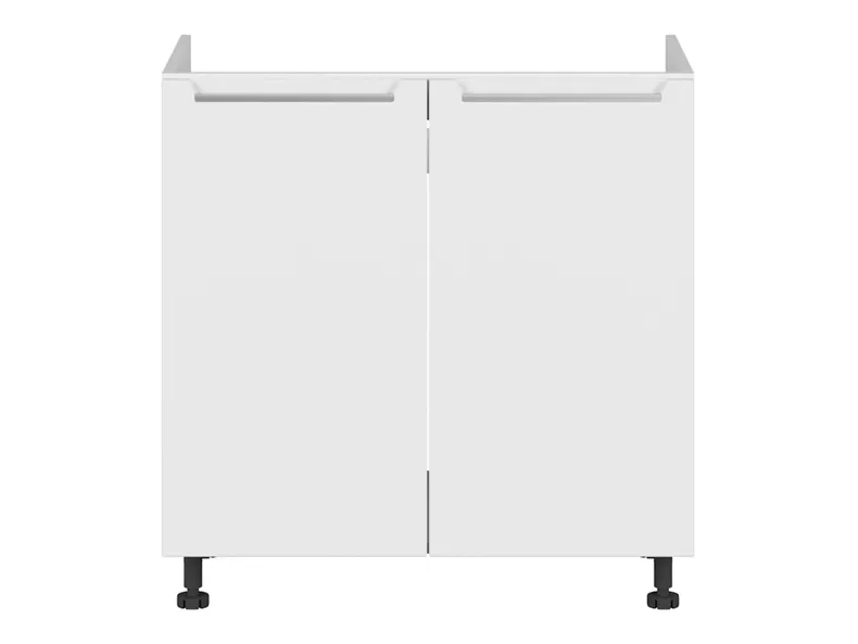 BRW Кухонный шкаф под мойку Ирис 80 см двухдверный белый суперматовый, альпийский белый/ белый суперматовый FB_DK_80/82_L/P-BAL/BISM фото №1