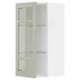 IKEA METOD МЕТОД, навесной шкаф / полки / стеклян дверца, белый / светло-зеленый, 40x80 см 794.872.96 фото