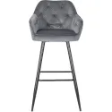 Барный стул бархатный MEBEL ELITE SALEM Velvet, серый / черный фото thumb №7