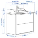 IKEA TÄNNFORSEN ТАННФОРСЕН / RUTSJÖN РУТШЁН, шкаф с ящиками / раковина / смеситель, светло-серый / черный имитация мрамора, 82x49x76 см 595.140.88 фото thumb №7