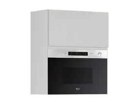 BRW Кухонный верхний шкаф Sole 60 см с микроволновой печью светло-серый глянец, альпийский белый/светло-серый глянец FH_GMO_60/72_O_MBNA900-BAL/XRAL7047/IX фото