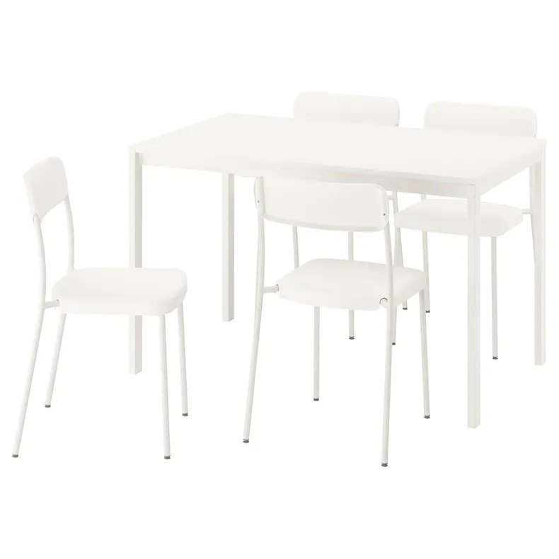 IKEA VIHALS / VIHALS, стіл та 4 стільці, білий/білий, 84/120x74 см 395.899.56 фото №1