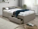 Ліжко односпальне SIGNAL Eliot Velvet 120x200 см, темно-бежевий фото thumb №2