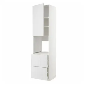 IKEA METOD МЕТОД / MAXIMERA МАКСІМЕРА, висока шафа для духовки+дверц / 2шухл, білий / стенсундський білий, 60x60x240 см 294.640.99 фото