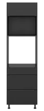 BRW Кухонный шкаф для духовки Sole L6 60 см с ящиками черный матовый, черный/черный матовый FM_DPS_60/207_2SMB/SMB/O-CA/CAM фото