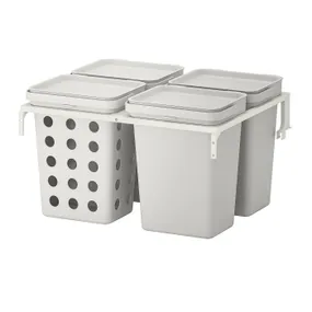 IKEA HÅLLBAR ХОЛЛБАР, решение для сортировки мусора, для кухонных ящиков METOD вентилируемый / светло-серый, 40 l 393.089.23 фото