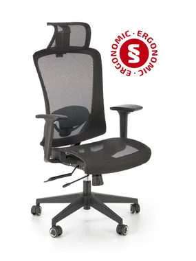 Крісло комп'ютерне офісне обертове HALMAR GOLIAT, чорний фото