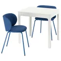 IKEA EKEDALEN ЕКЕДАЛЕН / KRYLBO КРЮЛБУ, стіл+2 стільці, білий / синій Tonerud, 80/120 см 795.703.75 фото thumb №1