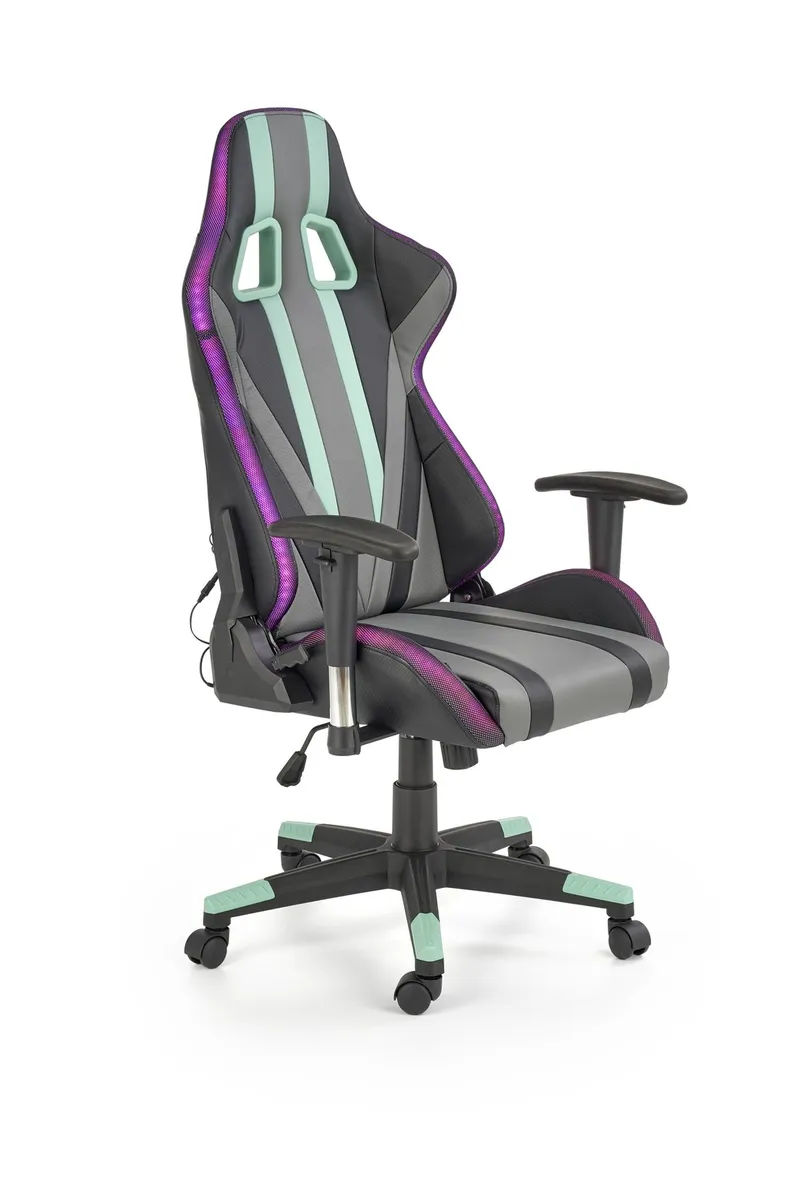 Кресло компьютерное геймерское HALMAR FACTOR со светодиодной подсветкой, разноцветное фото №1