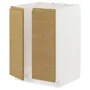 IKEA METOD МЕТОД, напольный шкаф для мойки+2 двери, белый / Воксторп имит. дуб, 60x60 см 895.383.18 фото