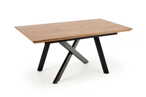 Обеденный стол HALMAR CAPITAL 180-240x90 см, золотой дуб/черный фото
