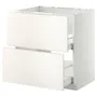 IKEA METOD МЕТОД / MAXIMERA МАКСІМЕРА, підлог шафа д / мийки+2 фр пан / 2 шух, білий / ВЕДДІНГЕ білий, 80x60 см 599.202.47 фото