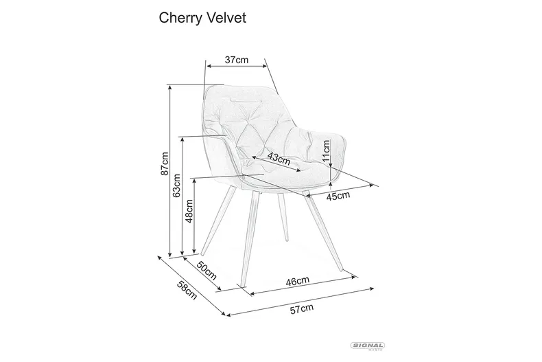 Кухонний стілець SIGNAL Cherry Buffalo, Buffalo 01 - бежевий фото №3