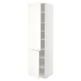 IKEA METOD МЕТОД, висока шафа із полицями / 2 дверцят, білий / ВАЛЛЬСТЕНА білий, 60x60x220 см 095.073.11 фото