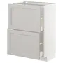 IKEA METOD МЕТОД / MAXIMERA МАКСИМЕРА, напольный шкаф с 2 ящиками, белый / светло-серый, 60x37 см 392.742.54 фото