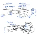 IKEA JÄTTEBO ЄТТЕБУ, диван U-подібної форми, 7-місний, з кушеткою праворуч з секціями для голови/САМСАЛА сіро-бежевий 695.106.12 фото thumb №9