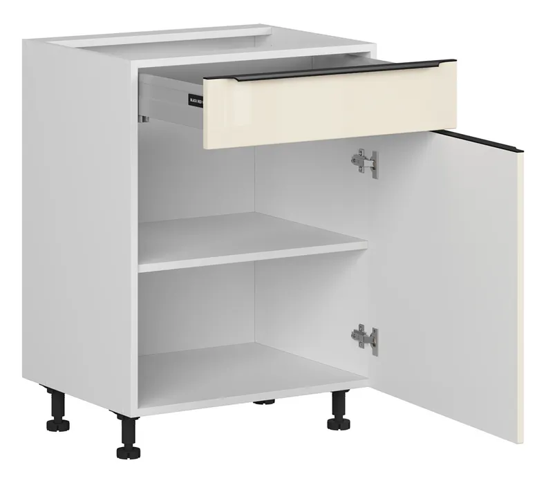 BRW Правосторонний кухонный шкаф Sole L6 60 см с ящиком с плавным закрыванием магнолия жемчуг, альпийский белый/жемчуг магнолии FM_D1S_60/82_P/STB-BAL/MAPE фото №3