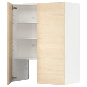 IKEA METOD МЕТОД, настінн шаф д / витяжки з полиц / дверц, білий / АСКЕРСУНД під світлий ясен, 80x100 см 095.042.75 фото