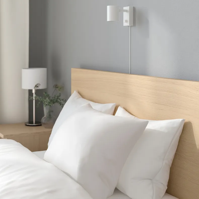 IKEA MALM МАЛЬМ, каркас ліжка, високий, 2 крб д / збер, шпон дуба білого мореного / Luröy, 120x200 см 991.323.08 фото №5
