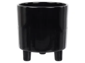 BRW тримач для вазонів на ніжках керамічний чорний 091689 фото